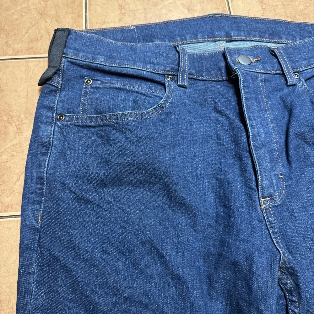40 Grit Duluth Trading Jeans 34 x 32 Slim Fit Stretch Dark Wash Denim Pants Mens